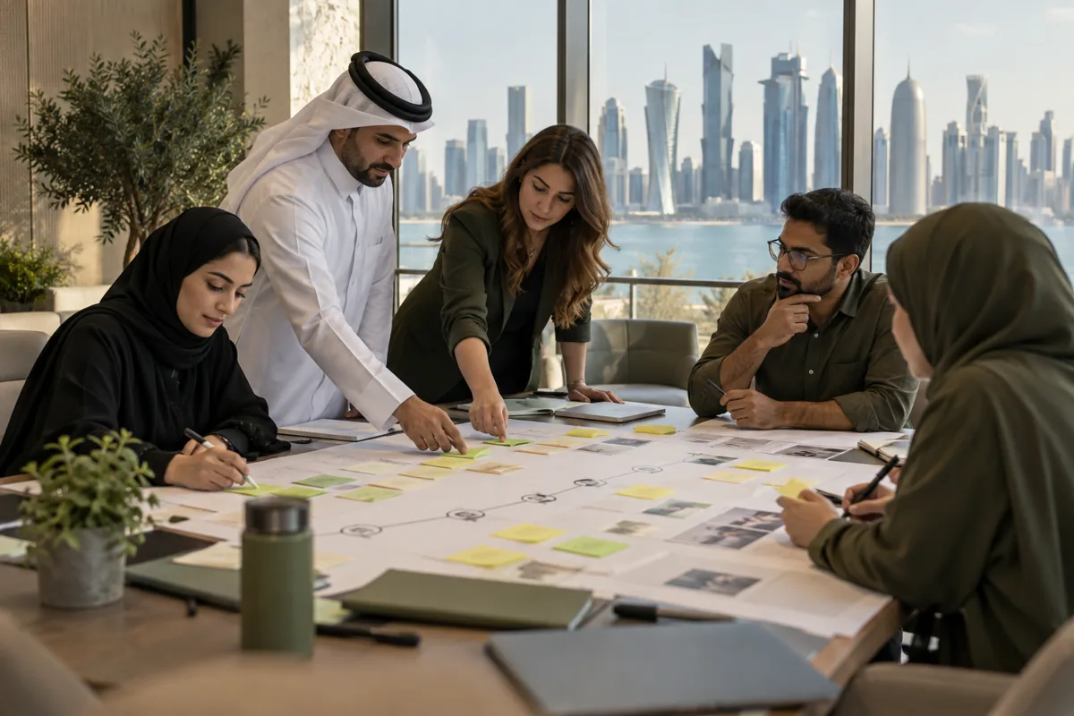 Photograph of a consulting team