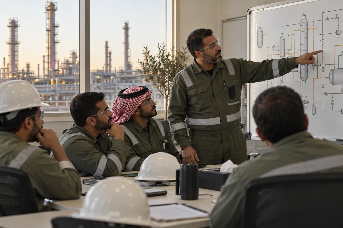 Photograph of an oil refinery