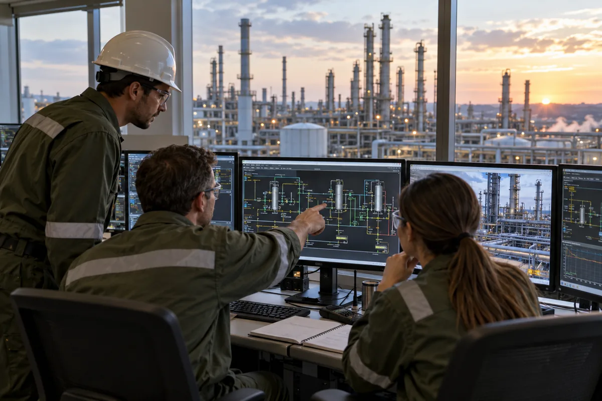 Photograph of an oil refinery